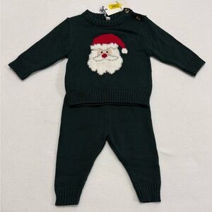 Infant 6M Sweater Knit 2-Pc Festive Santa Knit Sweater and Pants Set - NWT